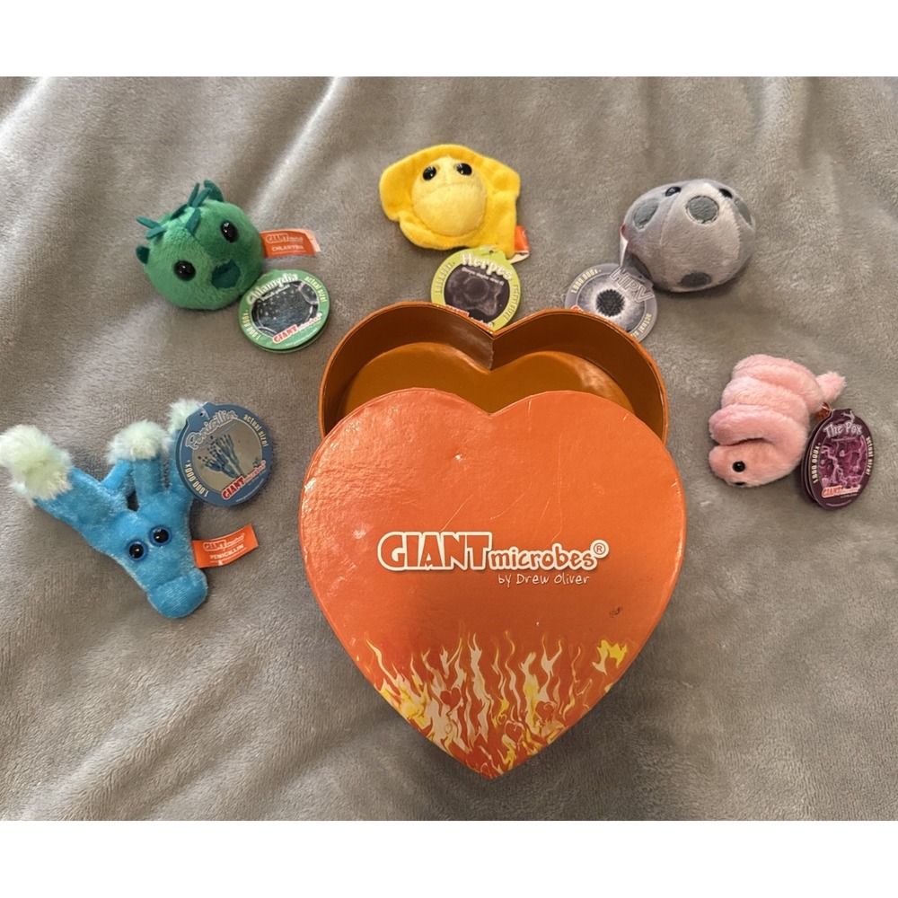 GIANT Microbes By Drew Oliver W/ Tags Box Herpes Pox HPV Chlamydia Penicillin